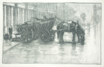 Thomson, Louis (Louisa) (born 1883): A London Coal Cart, signed, lithograph print, 26 x 37 cms.