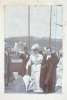 Falmouth town clerk, E.E. Armitage receiving visitors on the Prince of Wales Pier, photograph, 18 x 12 cms.