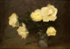 Richardson, John Thomas (1860-1942): Vase with White Roses, signed and dated 1913, oil on canvas backed by board, 28.5 x 38 cms.
