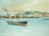 Holgate, Thomas Wood 1869-1954: The Cutty Sark in Falmouth Harbour, signed, oil on canvas, 25 x 34.5 cms. Presented by T.W Holgate.