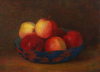 Richardson, John Thomas (1860-1942): Bowl and apples, signed and dated 1915, oil on board, 27 x 35.5 cms.