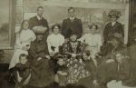 Hemy, Charles Napier RA RWS (1841-1917): The Hemy and Freeman family - (Winifred Freeman 1866-1961 standing far right with hat), photograph, 20.6 x 29.7 cms.
