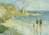Clarke, Rowena: Study of Beach Scenes verso:the same, signed and dated 1947, watercolour on paper, 25 x 31 cms.