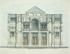 Tresidder, H.E. (fl.1931): A design for a facade of a building, signed and dated 1931, inscribed H. E. Tresidder F.S.I boro engineer Feb 1931 F.B.S, watercolour and ink, 27 x 28.8 cms.