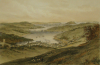 Unknown artist: Penryn, Flushing and Falmouth Harbour (From the Old Helston Road), lithographer: Newman, J and Co, printer: Tregoning, E.S., lithograph, 30 x 44 cms.