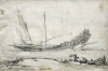 de la Rose, Jean Baptiste (1612-1687): African Slave Galley, pen and ink wash on vellum, 18.1 x 26.7 cms. Presented by Alfred A. de Pass in August, 1939.