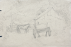 Martin, William A. (1899-1988): Sketch of barn, pencil, 14.9 x 23 cms. Presented by Moss, Ruth. Bequest.