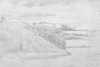 Martin, William A. (1899-1988): Sketch of steps next to the sea, pencil, 14.5 x 22.7 cms. Presented by Moss, Ruth. Bequest.