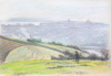 Martin, William A. (1899-1988): Fields with figure, pastels, 15 x 22.1 cms. Presented by Moss, Ruth. Bequest.