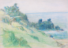 Martin, William A. (1899-1988): A coastal scene, pastels, 15.3 x 22.4 cms. Presented by Moss, Ruth. Bequest.