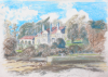 Martin, William A. (1899-1988): A country house, pastels, 15.2 x 21.7cms. Presented by Moss, Ruth. Bequest.