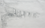 Martin, William A. (1899-1988): Jetty, pencil, 11.4 x 17.5 cms. Presented by Moss, Ruth. Bequest.