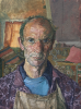 Hewlett, Francis (1930-2012): Self Portrait, signed and dated 1978 (dated on the reverse), inscribed signed on reverse with initials and dated 2.7.78, oil on canvas, 20 x 15 cms. Presented by Hine Downing Solicitors.