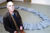 Ross, Colin (born 1954): Richard Long at Falmouth Art Gallery, 2002, 21 x 29.7 cms. Presented by Colin Ross in 2002.