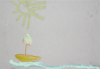 Clarke, Lloyd (born 1996): Sun, Boat and Sea, 2001, oil stick on paper, 22 cms x 30 cms. Presented by Linda Clarke.