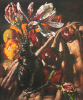 Newton, Kenneth (1933-1984): Magnolias, Bottle & Fruit, 1979, oil on canvas, 61 x 50 cms. The Richard Harris Gift.