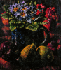 Newton, Kenneth (1933-1984): Blue Primula with Fruit, 1980, oil on canvas, 40.1 x 35.1 cms. The Richard Harris Gift.
