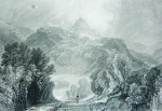 Turner, Joseph Mallord William RA (1775-1851): Launceston, Cornwall, engraver: Varrall, John Charles, publisher: Heath, Charles and Jennings, Robert , dated 1827, Line engraving, R216, Image Size: 169 x 238mm,  Plate mark size: 238 x 316mm,  Sheet size: 443 x 587mm.
