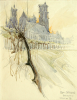 Williams, Marjorie (nee Murray 1880-1961): Laon Cathedral from the N.E., dated 1922, watercolour & pencil, 30.2 x 23.2 cms. Presented by Dr Mariella Fischer-Williams.