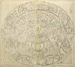 Williams, Marjorie (nee Murray 1880-1961): Circular flower design, pencil and ink on tracing paper, 45.3 x 49.4 cms. Presented by Dr Mariella Fischer-Williams.