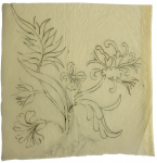 Williams, Marjorie (nee Murray 1880-1961): Flower design from courtyard in Palaco of Jacques Coeur, Bourges, ink on tracing paper, 20.7 x 20.5 cms. Presented by Dr Mariella Fischer-Williams.