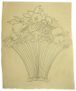 Williams, Marjorie (nee Murray 1880-1961): Flower design, pencil and ink on tracing paper, 33.5 x 28 cm. Presented by Dr Mariella Fischer-Williams.
