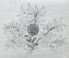 Williams, Marjorie (nee Murray 1880-1961): Flower design for cushion cover, ink on tracing paper, 26 x 28 cms. Presented by Dr Mariella Fischer-Williams.