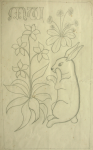 Williams, Marjorie (nee Murray 1880-1961): Design from La Dame a La Leoine, Cluny 16th century, inscribed for Joanne, pencil on paper, 48.5 x 49.5 cms. Presented by Dr Mariella Fischer-Williams.