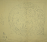 Williams, Marjorie (nee Murray 1880-1961): Design adapted from detail in Italian 16th brocade, Hugh Griffiths Hall, Oxford, dated 1952, pencil on paper, 57 x 54.8 cms. Presented by Dr Mariella Fischer-Williams.