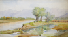 Williams, Marjorie (nee Murray 1880-1961): Entrance to the Dhul Lake, Cashmere, signed, watercolour & pencil on card, 26.4 x 50.5 cms. Presented by Dr Mariella Fischer-Williams.