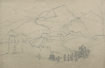 Williams, Marjorie (nee Murray 1880-1961): Copy of a print of The Great Wall of China, signed and dated 1947-1948, pencil on paper, 31 x 45 cms. Presented by Dr Mariella Fischer-Williams.