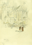 Williams, Marjorie (nee Murray 1880-1961): East Front: Le Mans, signed and dated 1910, pencil and watercolour, 31.5 x 21 cms. Presented by Dr Mariella Fischer-Williams.