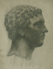 Hemy, Charles Napier RA RWS (1841-1917): Study of an antique cast of a man with a beard, pencil, 35 x 25 cms.
