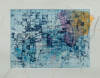 Gardner, Grace (1920-2013): Blue Grid, signed and dated 1986, etching with chine colle and threads, 42.5 x 49 cms. The Grace Gardner Gift.