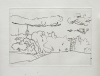 Flanagan, Barry RA (1941-2009): Landscape with church, signed and dated 1976, etching (19 of an edition of 100), 28 x 38.5 cms. Given by Mrs Naomi G. Weaver through the Art Fund.