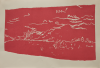Flanagan, Barry RA (1941-2009): Red landscape, signed and dated 1976, linocut (9 of an edition of 60), 38 x 56.5 cms. Given by Mrs Naomi G. Weaver through the Art Fund.