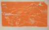 Flanagan, Barry RA (1941-2009): Orange landscape, signed and dated 1976, linocut (7 of an edition of 25), 34 x 56.5 cms. Given by Mrs Naomi G. Weaver through the Art Fund.