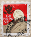 Foster, Tony (born 1946): Hero Stamps - Claes Oldenburg 1, signed and dated 1978, stuffed textile and spray paint (2 of an edition of 12), 42 x 33 cms.