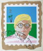 Foster, Tony (born 1946): Hero Stamps - David Hockney 2, signed and dated 1978, screenprint (13 of an edition of 15), 42 x 35 cms.
