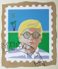 Foster, Tony (born 1946): Hero Stamps - David Hockney 3, signed and dated 1978, screenprint (13 of an edition of 15), 42 x 35 cms.