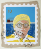 Foster, Tony (born 1946): Hero Stamps - David Hockney 4, signed and dated 1978, screenprint (13 of an edition of 15), 42 x 35 cms.
