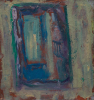 Strang, Michael J. (born 1942): Beach hut mirror, Porthmeor studios, St Ives, signed and dated 1995, oil on hardboard, 15.5 x 14.5 cms. Presented by the artist.