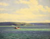 Jameson, Frank (1899-1968): Steaming out into Carrick Roads, signed, oil on canvas, 35.5 x 46 cms. Estate of Frank Jameson.