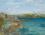 Hewlett, Francis (1930-2012): The Greenbank Hotel , Falmouth (unfinished 2009), oil and charcoal on canvas, 127 x 162 cms. Presented by the artist's family.