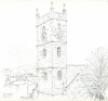 King Charles the Martyr, Falmouth, pencil on paper, 22.3 x 22 cms. Presented by the artist.