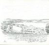 The countryside, St Austell in the distance, signed and dated 1971, pencil on paper, 22.3 x 22 cms. Presented by the artist.