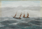 West, John Henry (1856 - 1938): Rough Sea, signed, oil on board, 18 x 25.5 cms. Presented by R. D. Miller Esq.