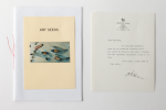 Lanyon, Andrew (born 1947): Letter from Lanyon - 'Bremhill House' and Art Seeds pamphlet, signed, letter and pamphlet, letter: 18 x 14 cms,  pamphlet: 15 x 21.4 cms. New Expressions 2 supported by MLA Renaissance South West and the National Lottery through Grants for the Arts. Commission.