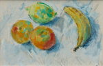 Ryan, Adrian (1920-1998): Still life - fruit on a tablecloth, signed, 18 x 28 cms.