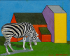 Bolger, Bill: Zebra, Newquay Zoo, signed and dated 2013, oil on board, 33 x 41 cms.